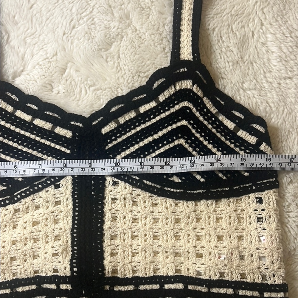 Jason Wu Black and cream Crochet Crop Top - Picture 7 of 8